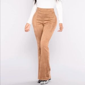 Fashion Nova Suede Tan Pants